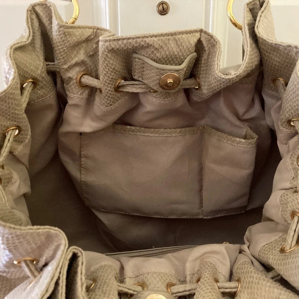 Big Buddha Snake Embossed Double Handle Satchel/Pale Green/NEW/NEVER USED!